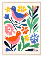 Birds On White Background Print | Abstract Wall Art - Larosier Prints