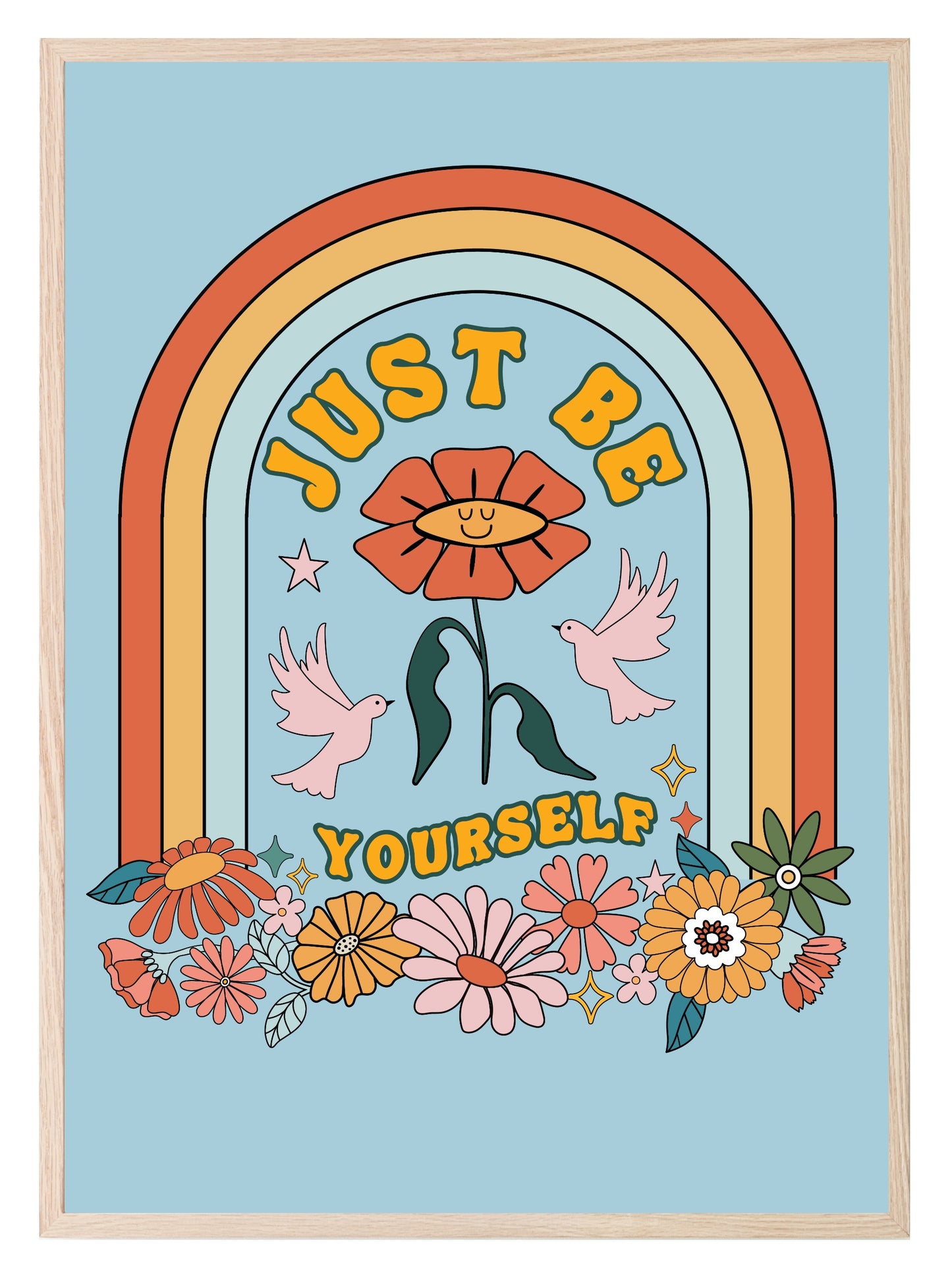 Retro Just Be Yourself Print | Inspirational Wall Art