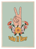 Take It Easy - Peace Sign Print | Inspirational Wall Art - Larosier Prints