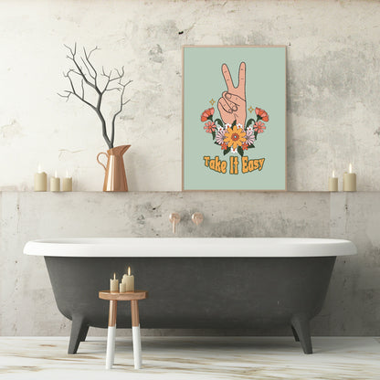 Take It Easy - Peace Sign Print | Inspirational Wall Art