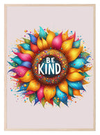 Be Kind Print | Flower Kids Wall Art - Larosier Prints