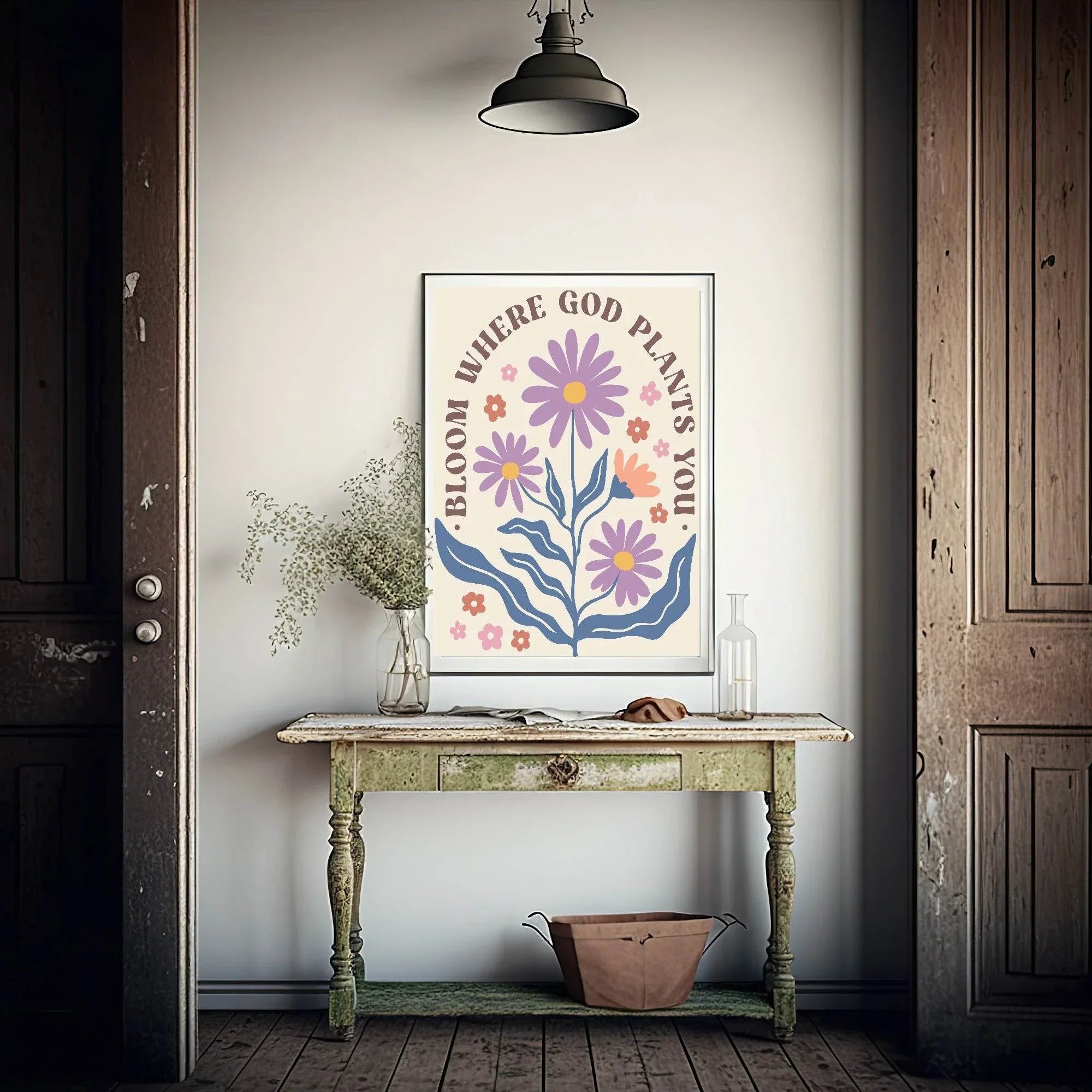 Bloom Where God Plants You Print | Christian Wall Art - Larosier Prints