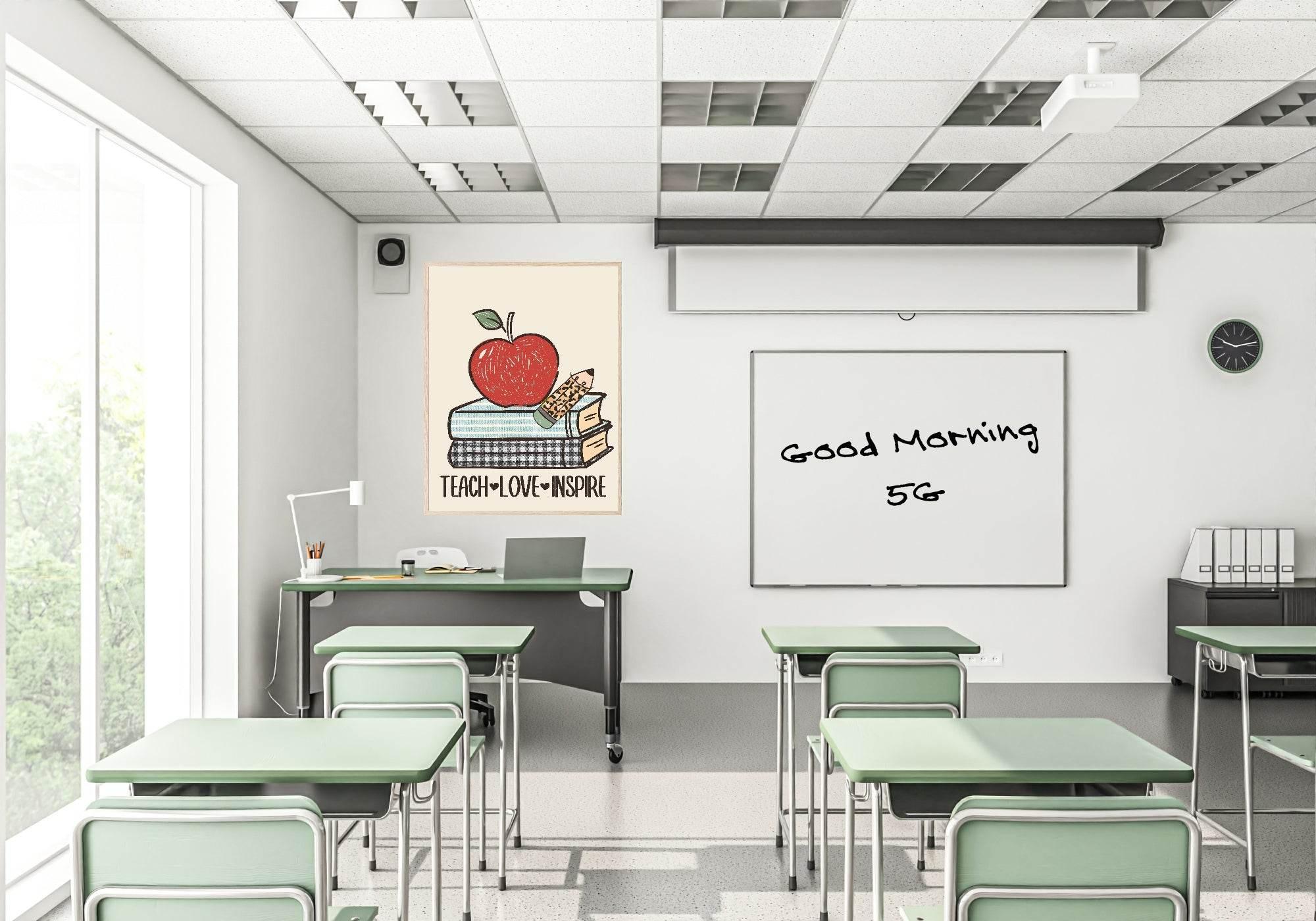 Teach Love Inspire Print | Teacher Wall Art Gift - Larosier Prints