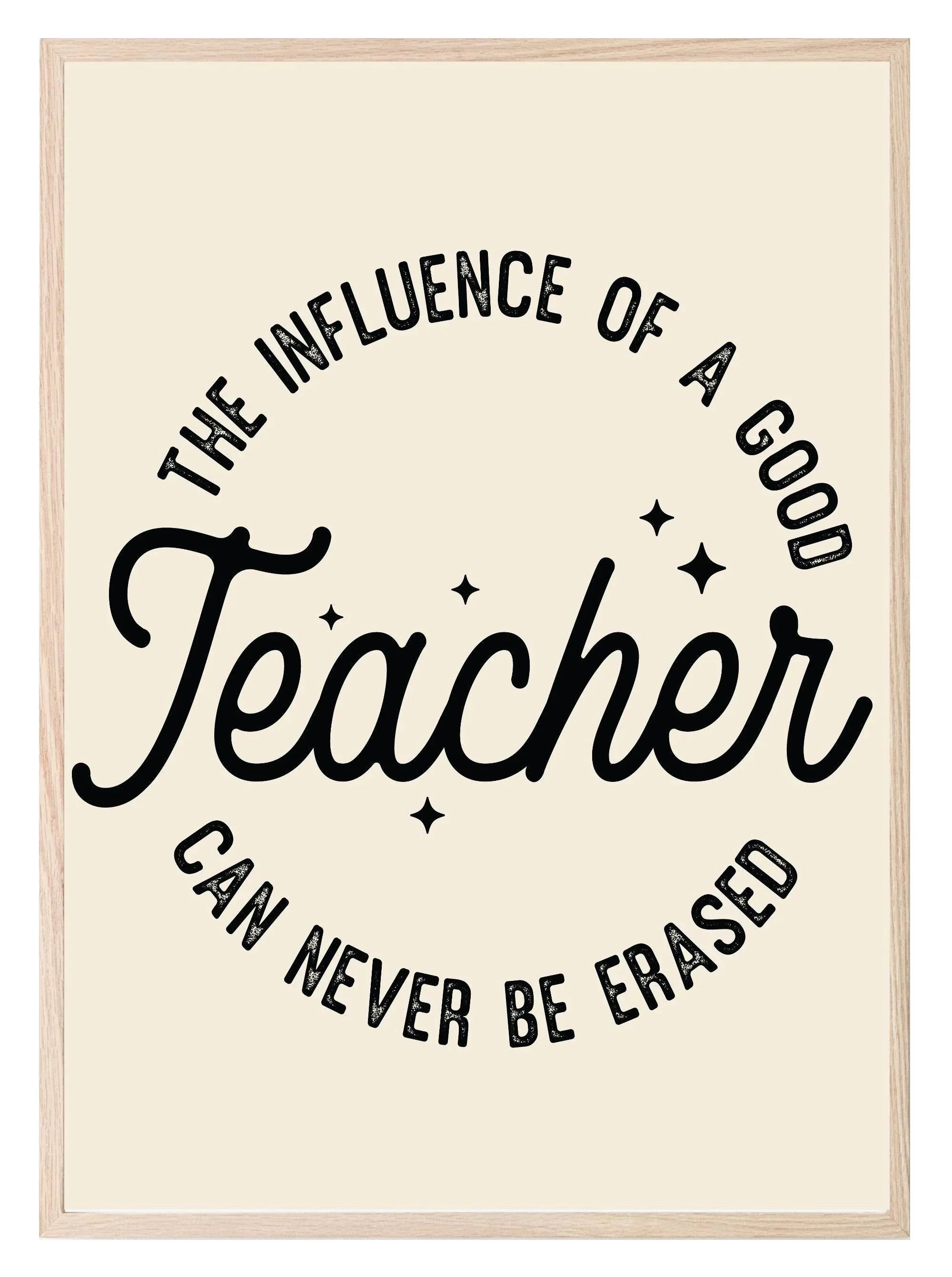 The Influence Of A Good Teacher Print | Teacher Wall Art Gift - Larosier Prints