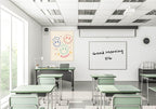 Retro Smiley Face Teaching Happy Print | Teacher Wall Art Gift - Larosier Prints