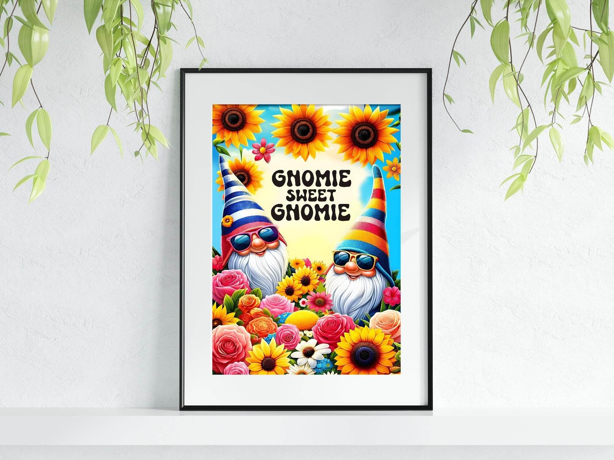 Gnomie Sweet Gnomie Print | Gardening Wall Art - Larosier Prints