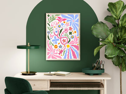 Stethoscope Nurse Doctor Medical Print | Abstract Wall Art