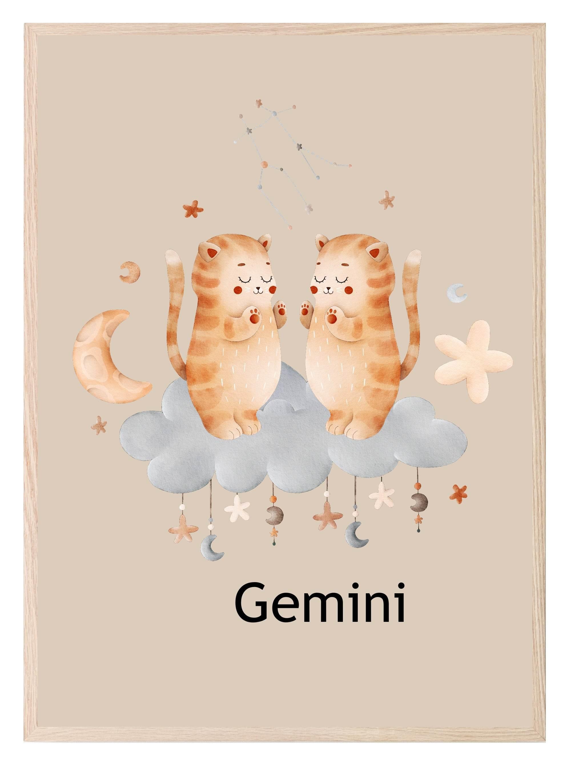 Kids Star Sign Print | Zodiac Birthday Wall Art - Larosier Prints