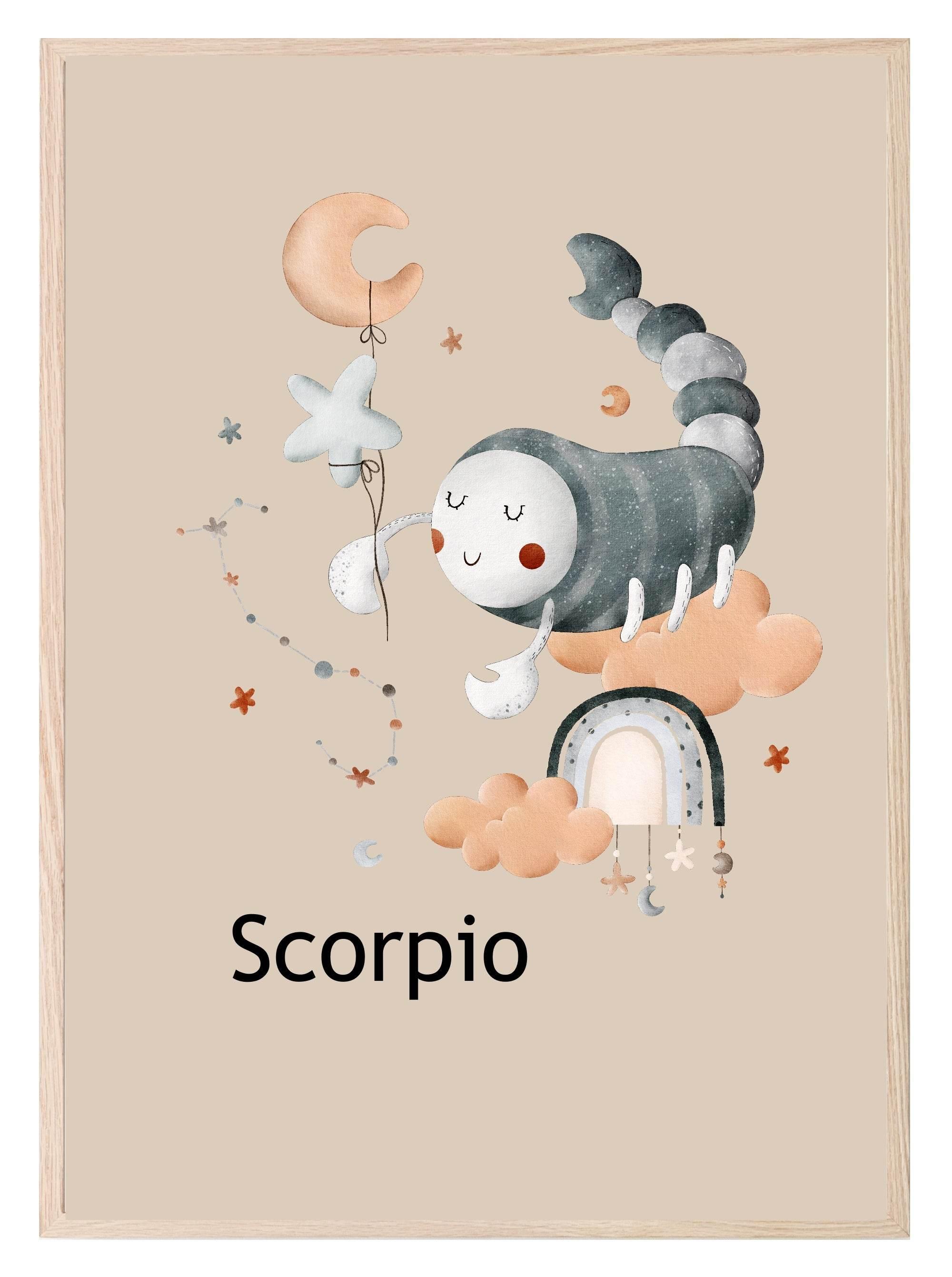 Kids Star Sign Print | Zodiac Birthday Wall Art - Larosier Prints