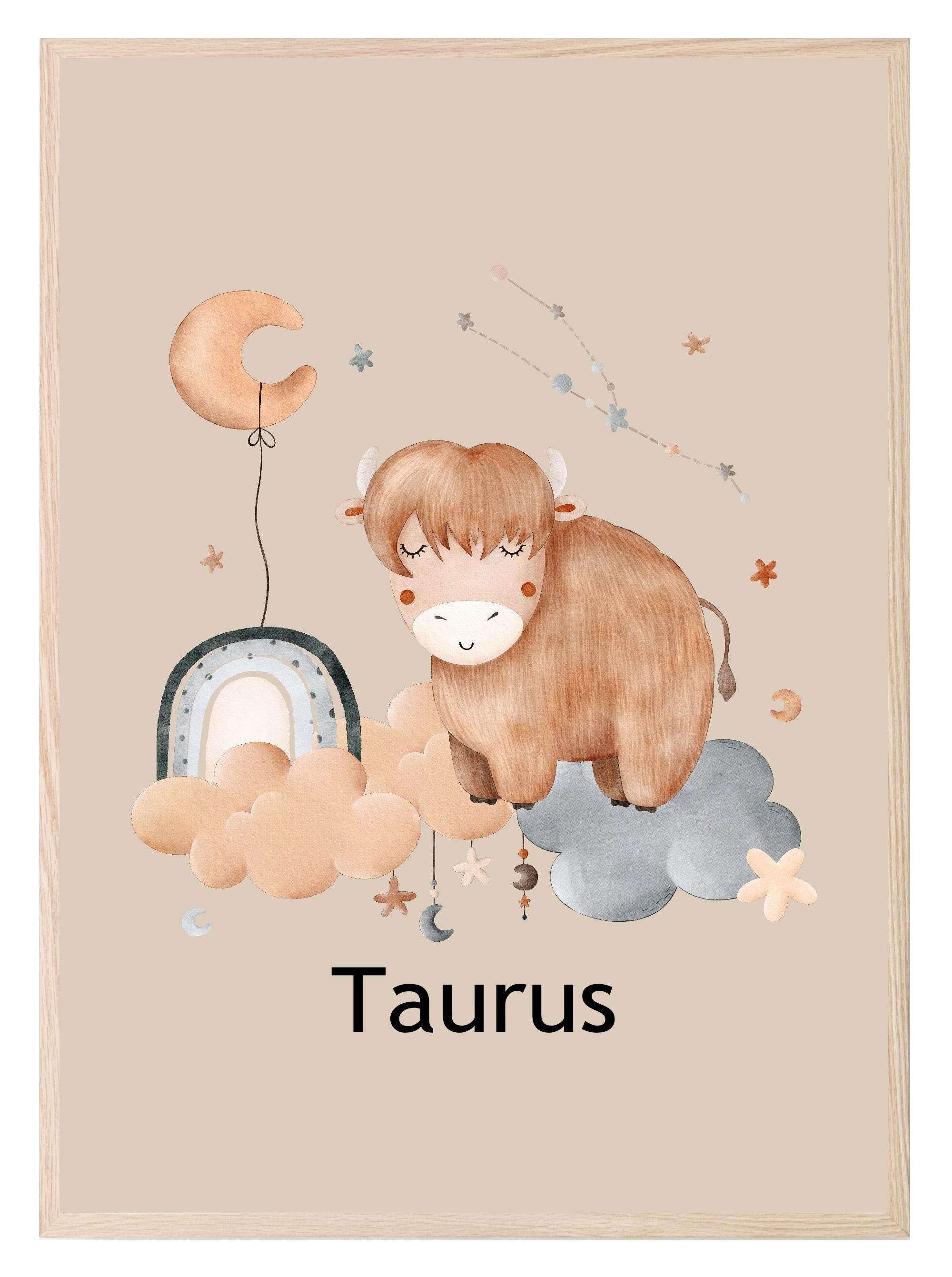 Kids Star Sign Print | Zodiac Birthday Wall Art - Larosier Prints
