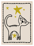 Cat Print | Stars | Chasing Dreams | Nursery Wall Art - Larosier Prints