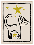Cat Print | Stars | Chasing Dreams | Nursery Wall Art - Larosier Prints