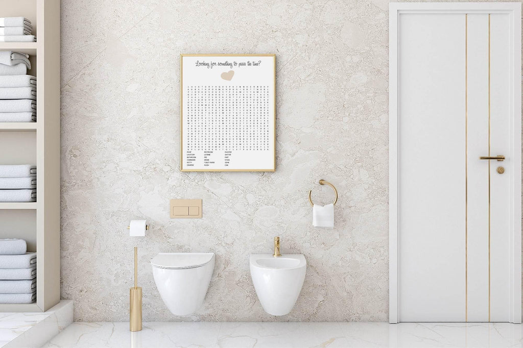 Bathroom Word Search Print | Toilet Humour Wall Art - Larosier Prints