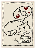 Cat Print | Sweet Dreams | Nursery Wall Art - Larosier Prints