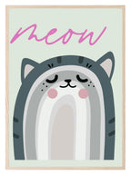 Cat Print | Meow | Nursery Wall Art - Larosier Prints