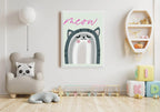Cat Print | Meow | Nursery Wall Art - Larosier Prints
