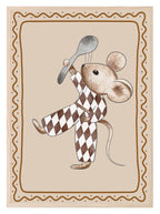 Mouse Print | Beige | Nursery Wall Art - Larosier Prints