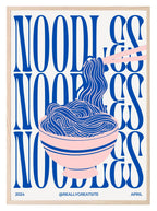 Noodles Print | Blue & Pink | Kitchen Art - Larosier Prints