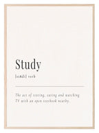 Study Definition Print | Office Wall Art - Larosier Prints