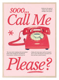 So Call Me Please Print | Pink & Red | Coquette Art - Larosier Prints