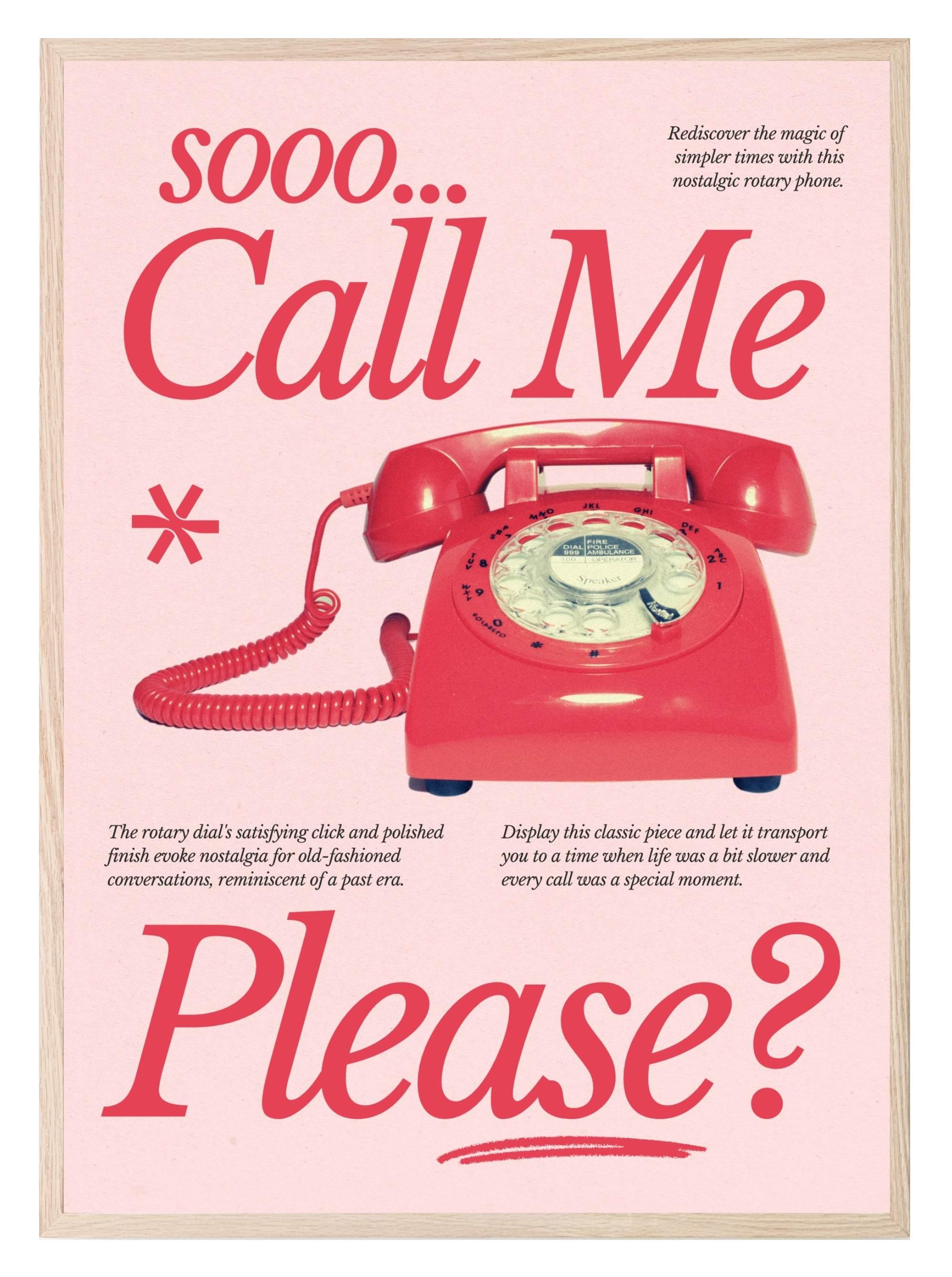 So Call Me Please Print | Pink & Red | Coquette Art - Larosier Prints