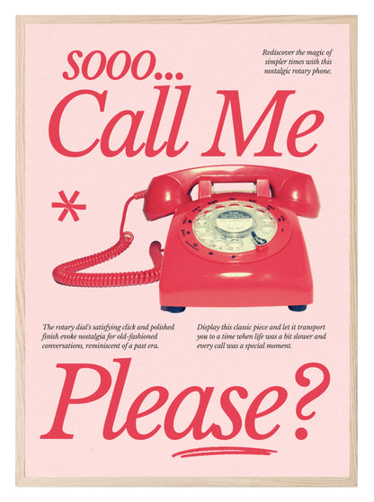 So Call Me Please Print | Pink & Red | Coquette Art