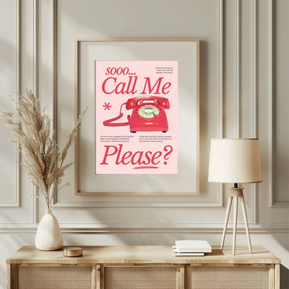 So Call Me Please Print | Pink & Red | Coquette Art