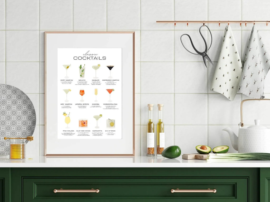 Classic Cocktails Print | Kitchen Art - Larosier Prints