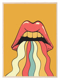 Rainbow Lips Print | Orange | Girl Power Wall Art - Larosier Prints