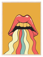 Rainbow Lips Print | Orange | Girl Power Wall Art - Larosier Prints