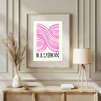 Illusion Print | Pink | Abstract Wall Art - Larosier Prints