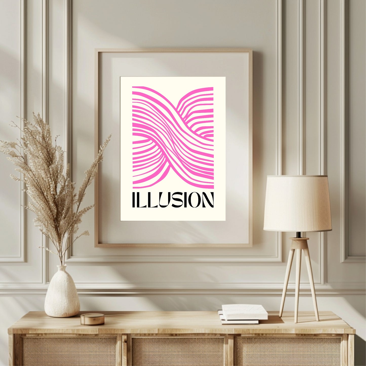 Illusion Print | Pink | Abstract Wall Art