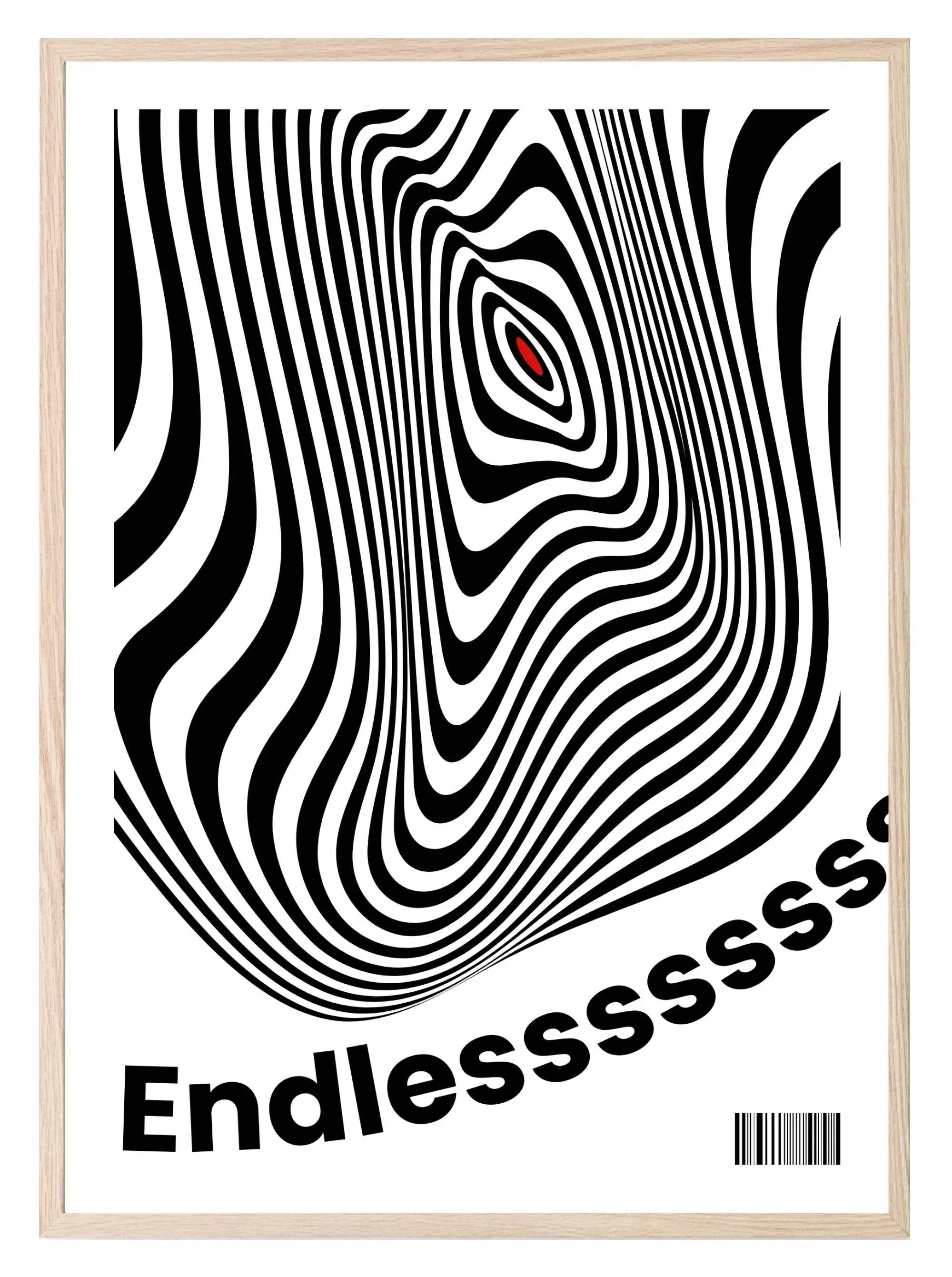 Endless Print | Barcode | Optical Illusion | Monochrome | Abstract Wall Art - Larosier Prints