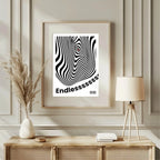 Endless Print | Barcode | Optical Illusion | Monochrome | Abstract Wall Art - Larosier Prints
