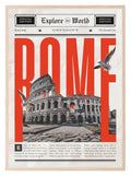 Rome Print | Newspaper | Colosseum | Travel Wall Art - Larosier Prints