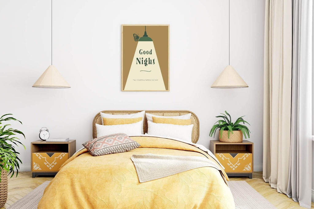 Good Night Print | Have A Good Sleep And Relax Your Body | Bedroom Wall Art - Larosier Prints