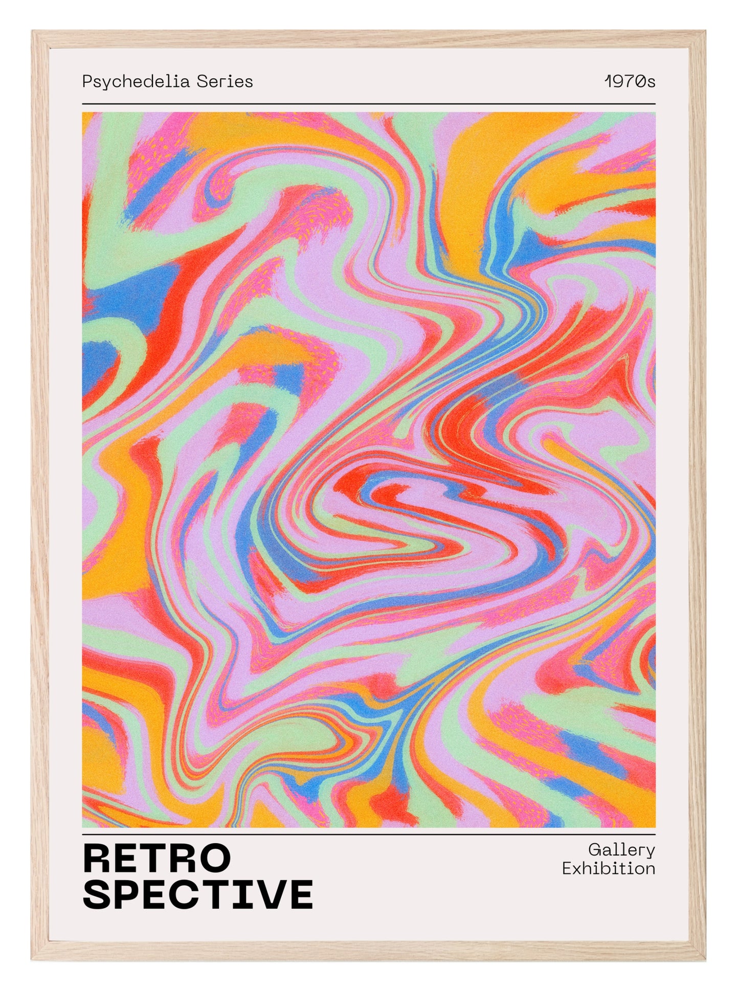 Retrospective Print | Psychedelia Series 1970s | Gallery Exhibition | Retro Wall Art