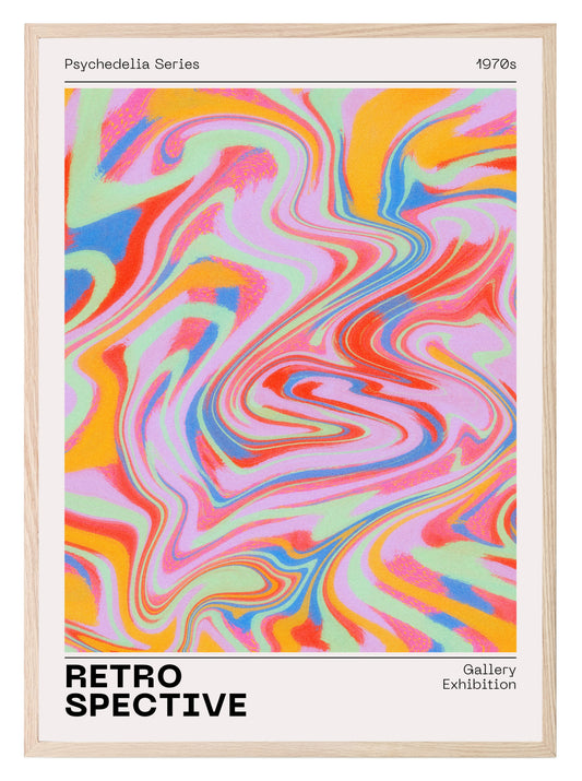 Retrospective Print | Psychedelia Series 1970s | Gallery Exhibition | Retro Wall Art