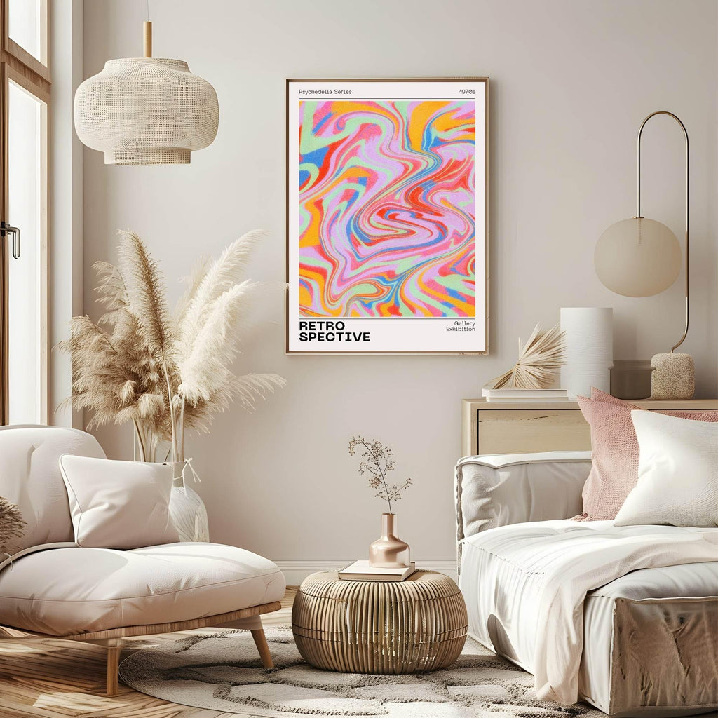 Retrospective Print | Psychedelia Series 1970s | Gallery Exhibition | Retro Wall Art - Larosier Prints