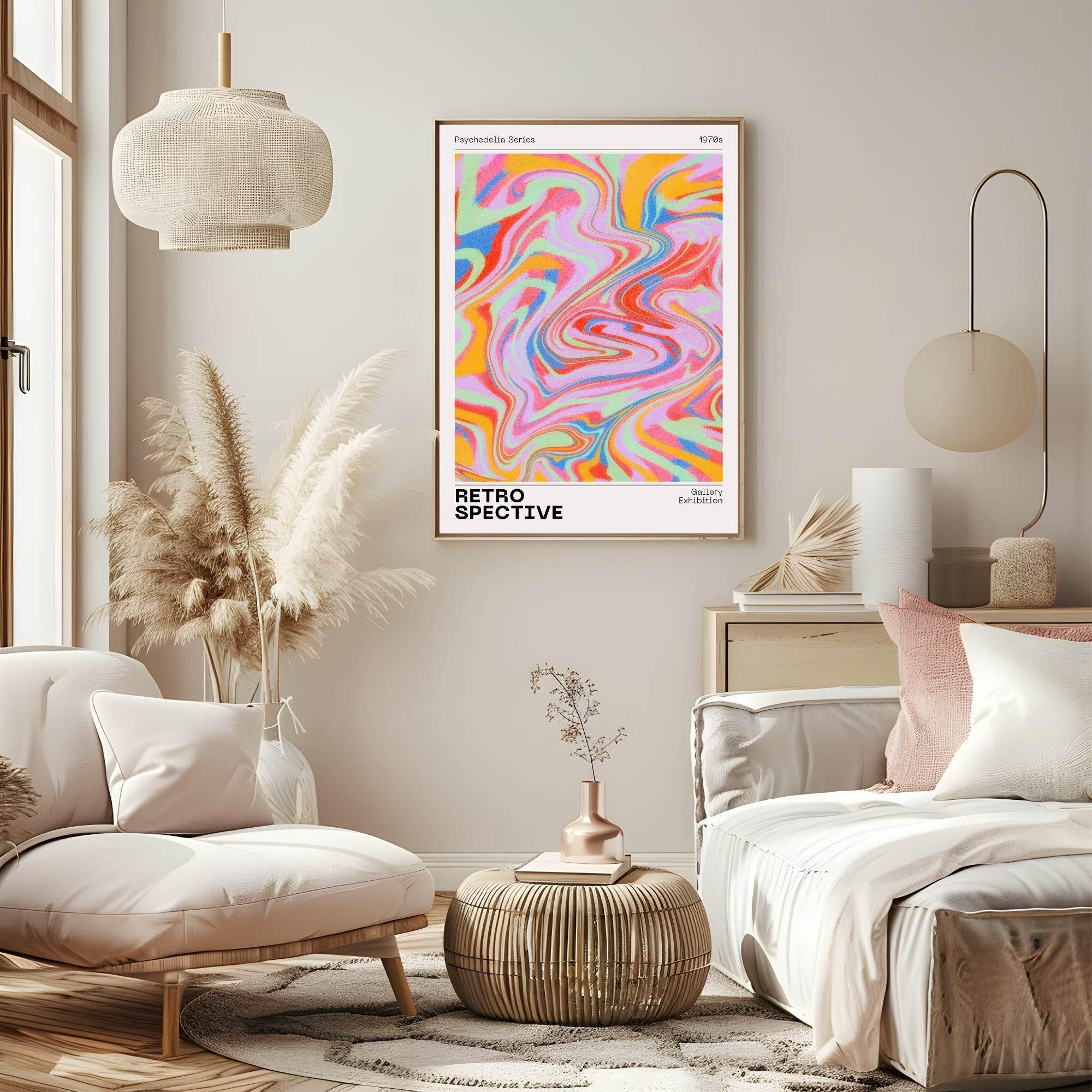 Retrospective Print | Psychedelia Series 1970s | Gallery Exhibition | Retro Wall Art - Larosier Prints