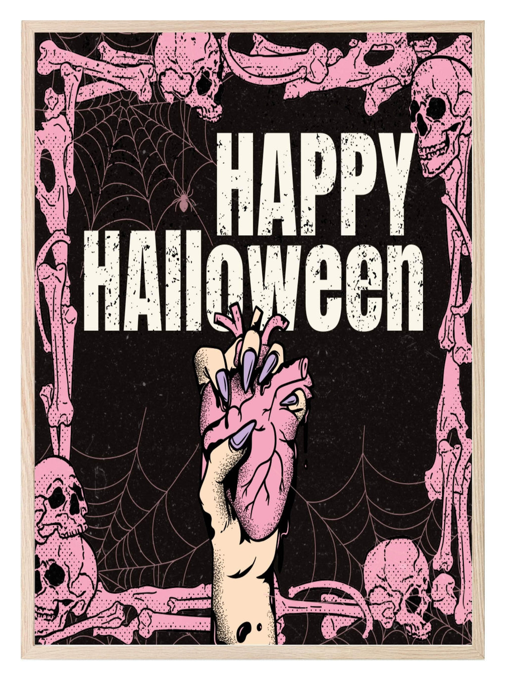Happy Halloween Print | Heart In Hand Wall Art - Larosier Prints