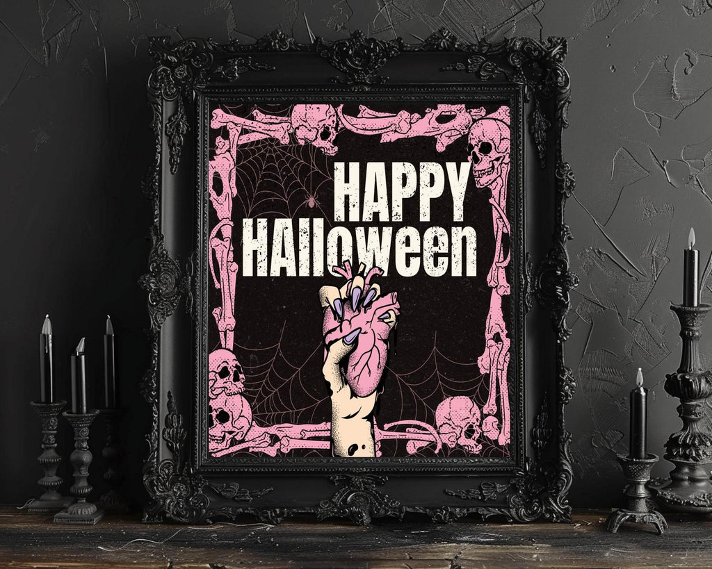 Happy Halloween Print | Heart In Hand Wall Art - Larosier Prints