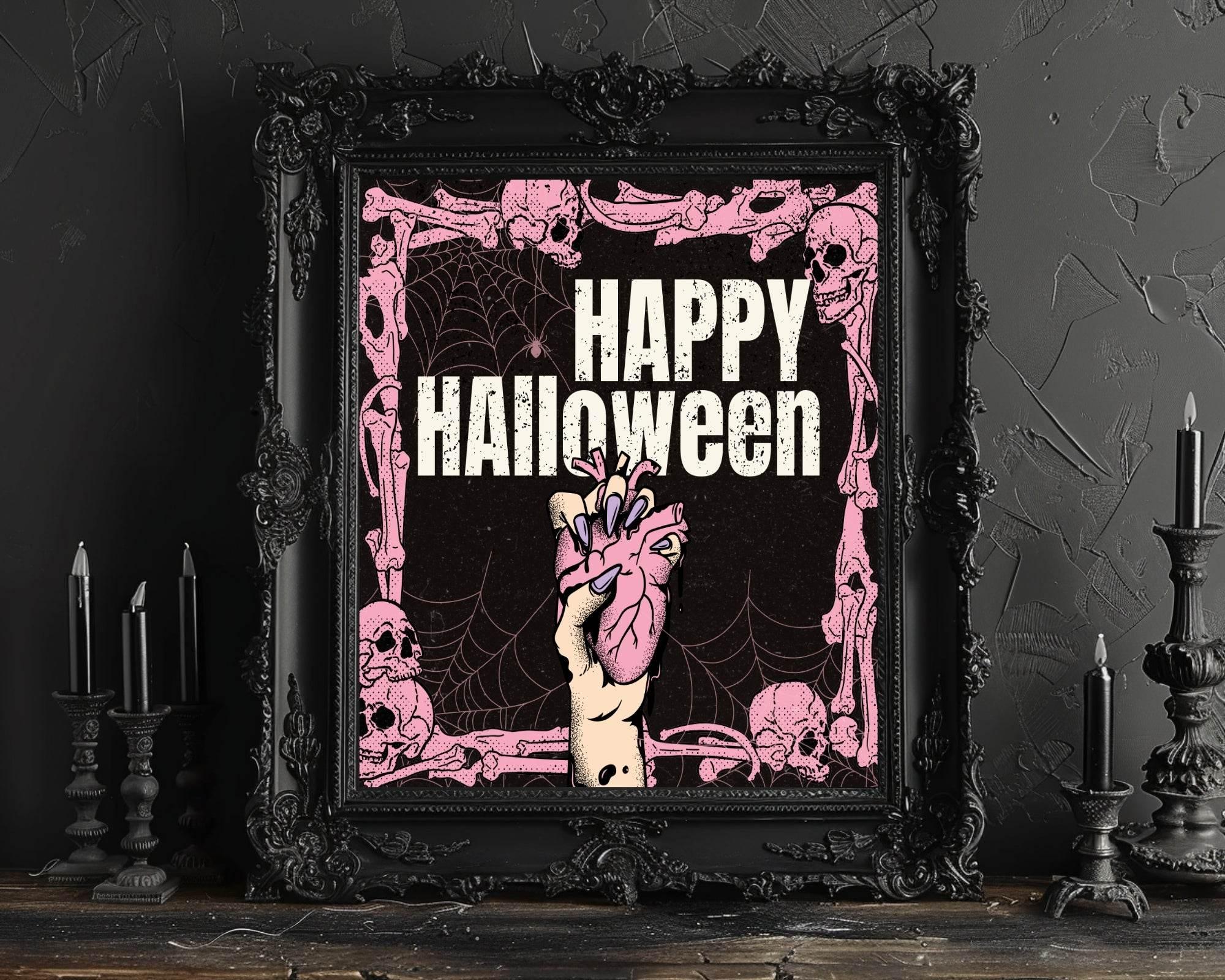 Happy Halloween Print | Heart In Hand Wall Art - Larosier Prints