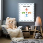 Pastel Plaid Directions Wall Art Poster| Blue, Pink or Mint Green - Larosier Prints