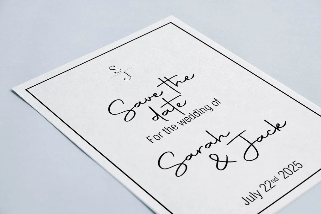 Minimalist Save The Date Wedding Party Cards & Envelopes | Pack of 10 - Larosier Prints