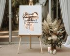 Beige Bow Welcome Graduation Party Sign - Larosier Prints
