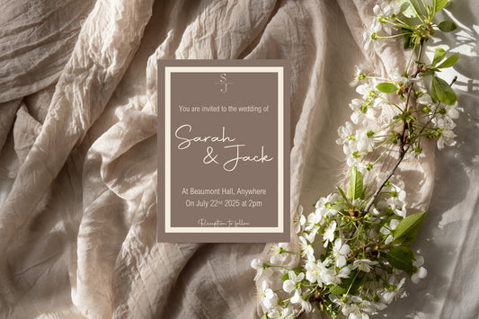 Earth Wedding Party Invitations & Envelopes | Pack of 10