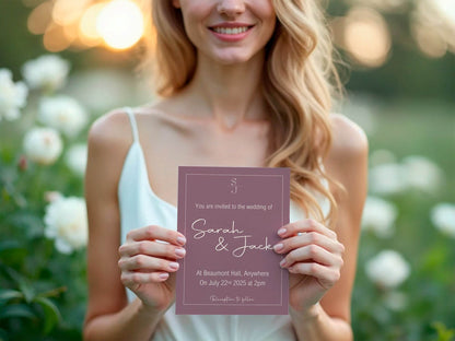 Heather Wedding Party Invitations & Envelopes | Pack of 10