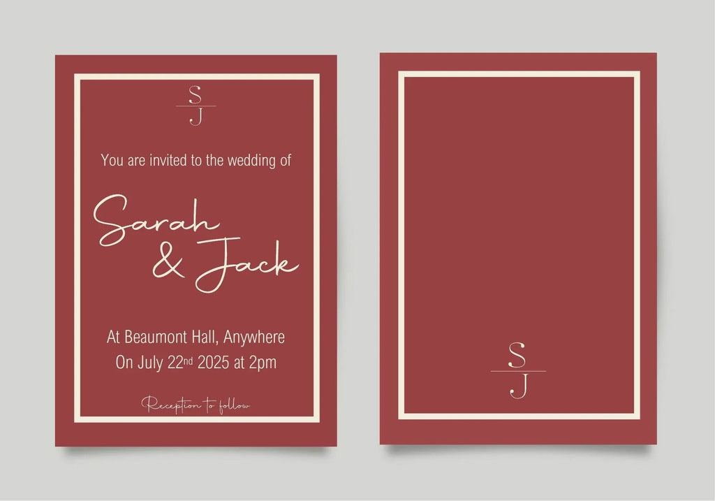 Rosewood Wedding Invitation Suite - Larosier Prints