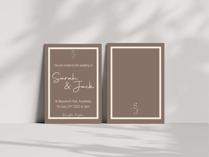 Earth Wedding Party Invitations & Envelopes | Pack of 10